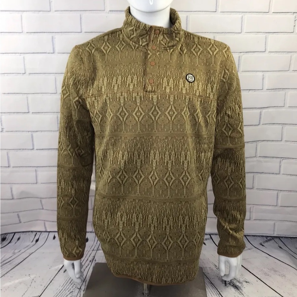Avalanche Brown And Tan Button Up Long Sleeve Shirt Size Small Aztec CAM142SD - Picture 1 of 9